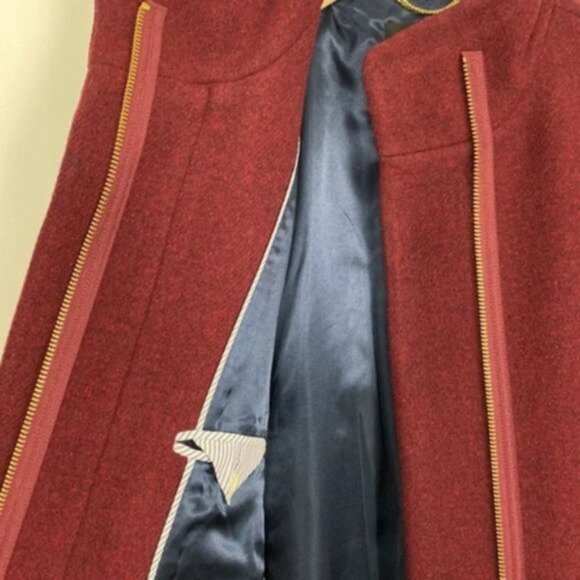 NWT J.Crew 6 Cocoon Coat Italian Stadium Cloth Wool Burgundy Red - Picture 7 of 11